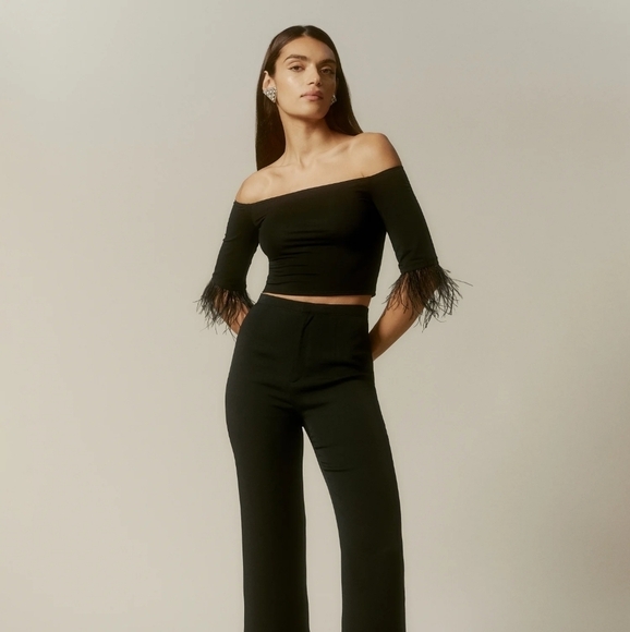 Reformation Evita Top in Black size M NWT - Picture 2 of 9